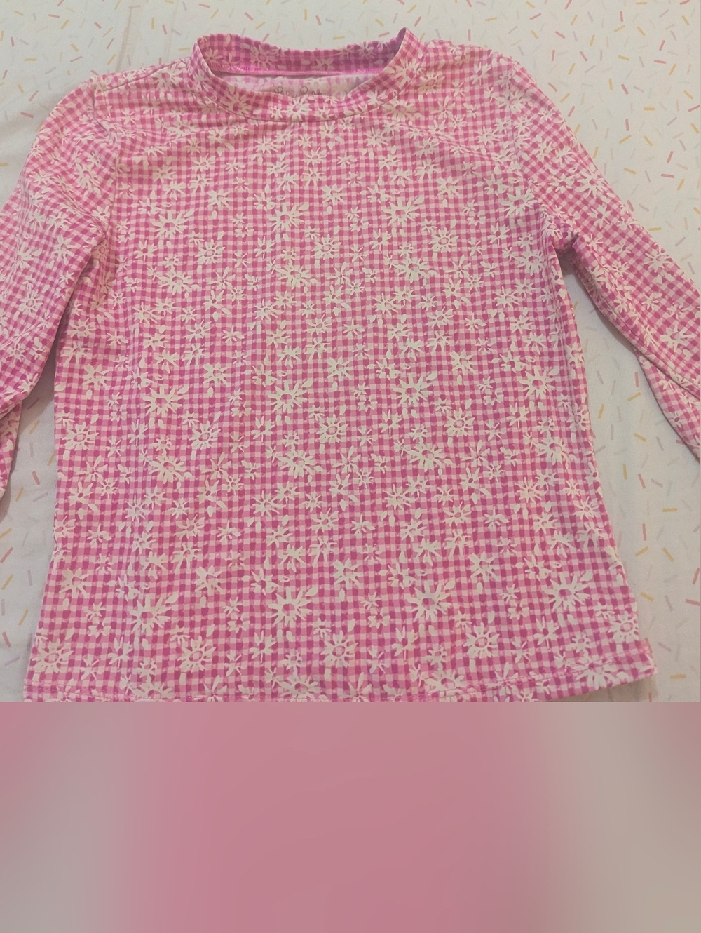 Lilly Pulitzer Hot Pink Gingham Floral Rash Guard